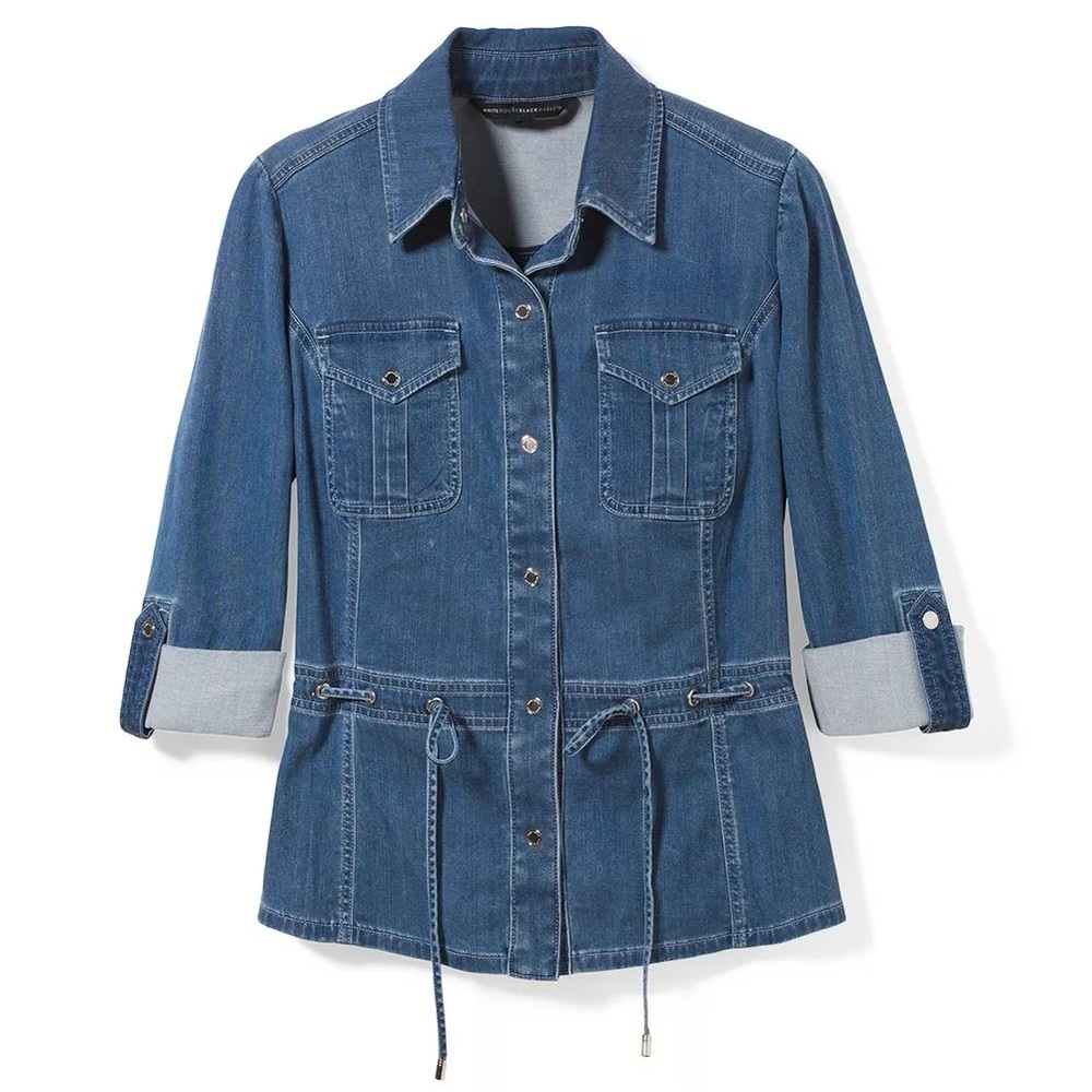 Whbm Drawstring Tencel Denim Jacket - image 5